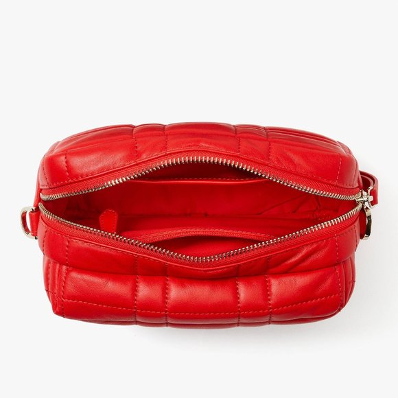 New Kate Spade Softwhere Quilted Leather Small Convertible Crossbody Bright Red - Picture 4 of 4